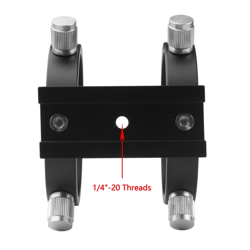 Astromania Adjustable Guiding Scope Ring Set with Plate - 69 mm inside diameter (pair) - for telescope tube diameter or finders 43 to 68mm