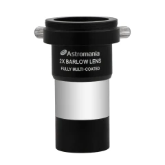 Astromania 1.25" Latest 2X Barlow Lens MultiCoated Metal with M42x0.75 Thread Camera Interface for Telescopes