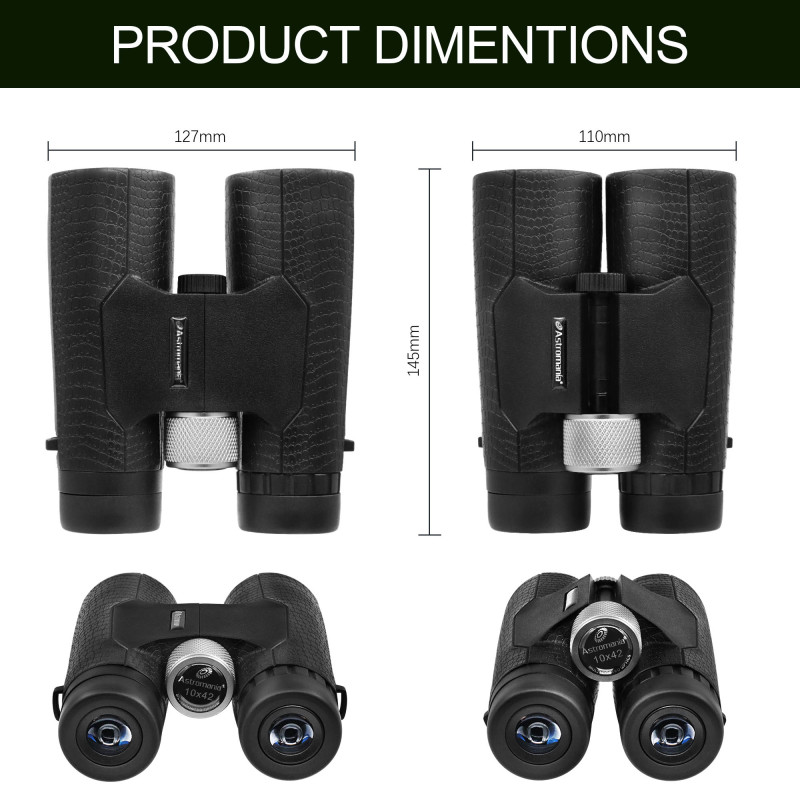 Astromania 10x42 Compact Binoculars -BK7 Prism -Gifts for Adults and Kids, for Concerts and Theater, Bird Watching, Camping and Sport Games