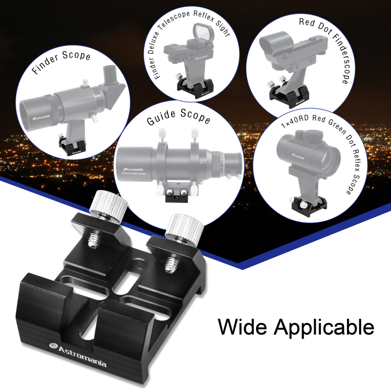 Astromania Universal Dovetail Base for Finder Scope - Ideal for Installation of Finder Scope, Green Laser Pointer Bracket