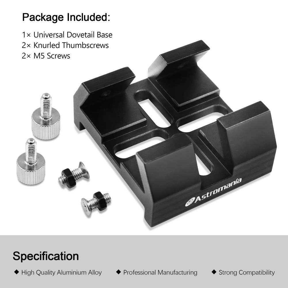 Astromania Universal Dovetail Base for Finder Scope - Ideal for Installation of Finder Scope, Green Laser Pointer Bracket