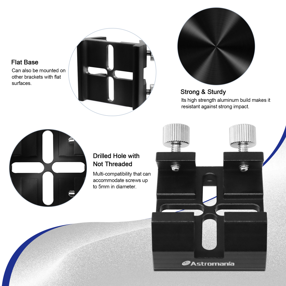 Astromania Universal Dovetail Base for Finder Scope - Ideal for Installation of Finder Scope, Green Laser Pointer Bracket