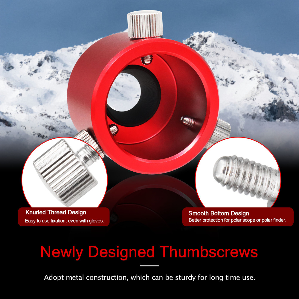 Astromania Polar Scope Adapter for Right Angle Viewfinder - Mount Angled Finder on Polar Finder of Most Common Mounts, Makes Polar Alignment at Breeze and More Comfortable