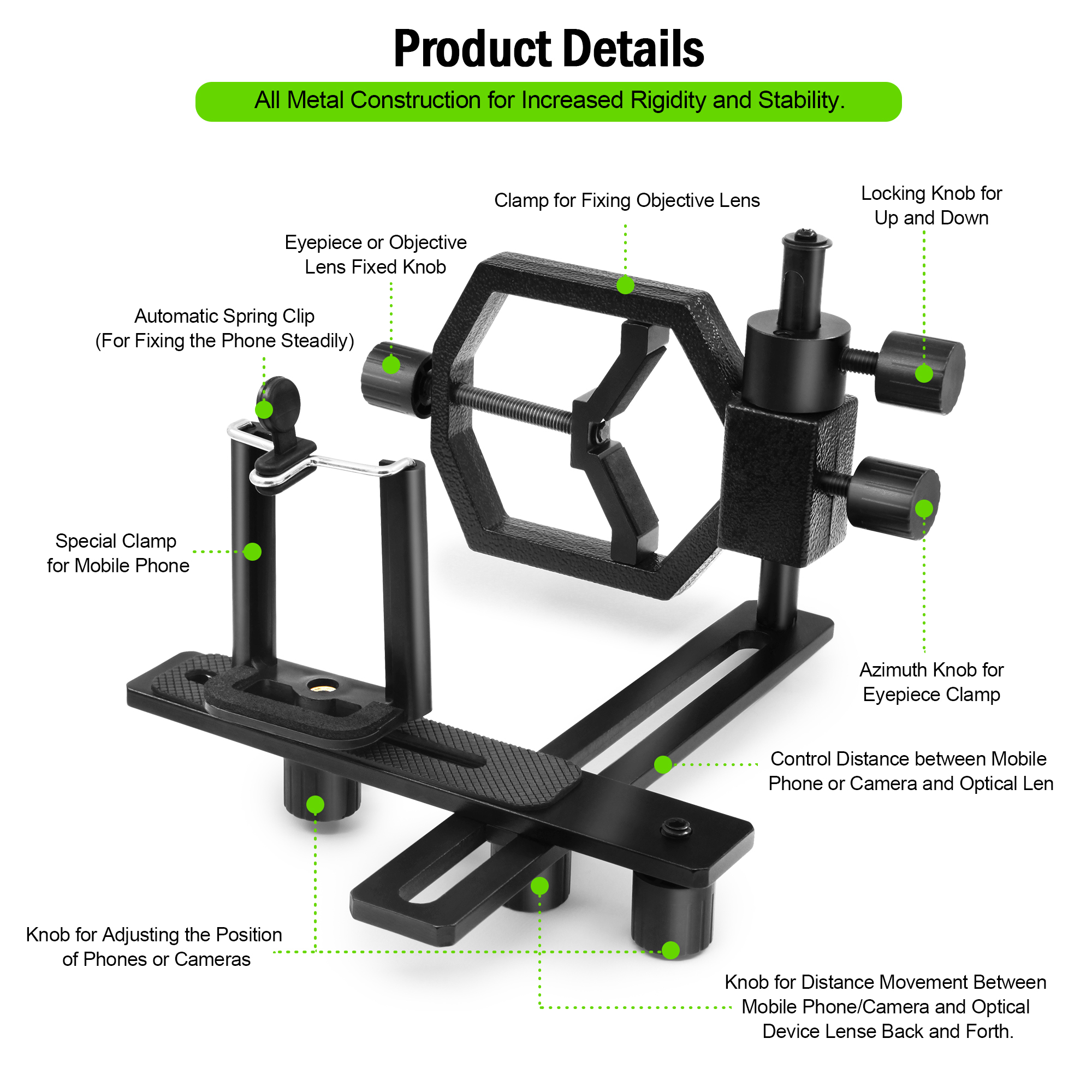 Astromania Universal Deluxe Stand Metal Spotting Scopes Telescope Mounts For Digital Camera