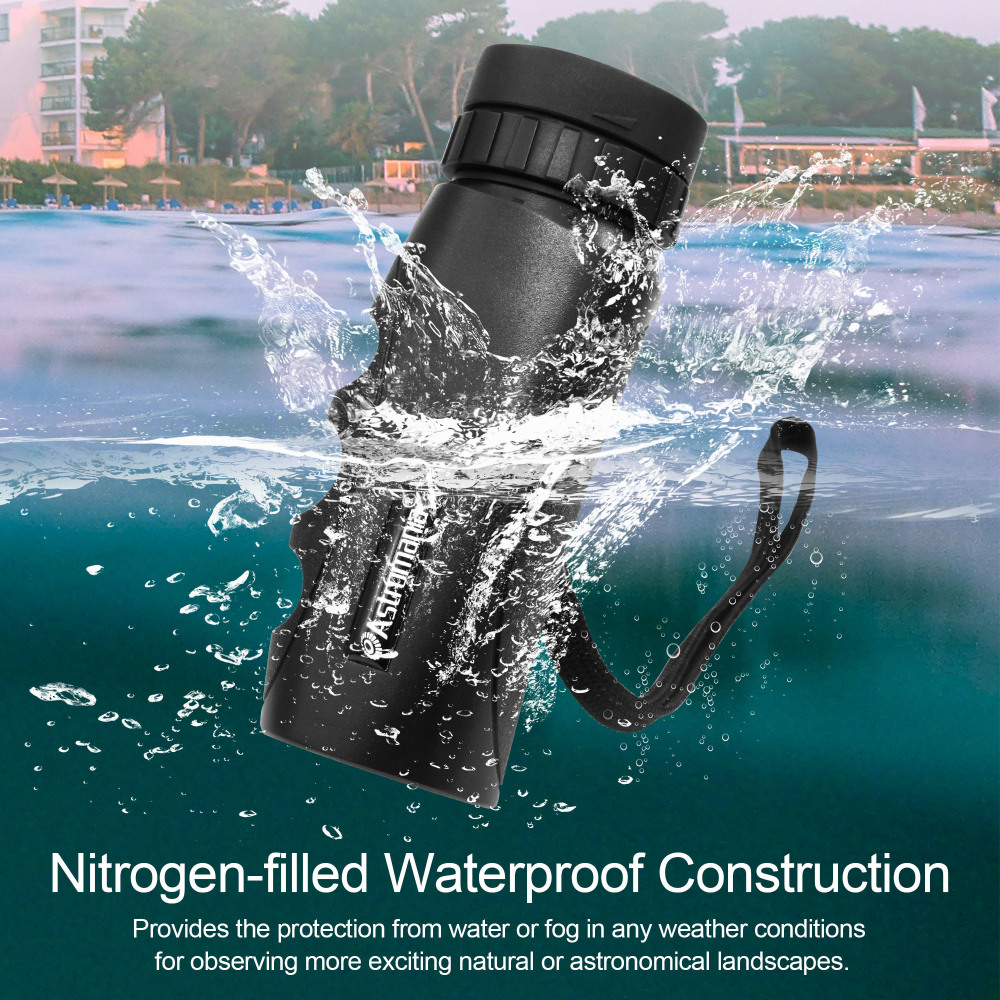 Astromania Waterproof Compact 8x25 Monocular for Adults and Kids, Bird Watching, Hunting and Sport Games, Theater and Concerts