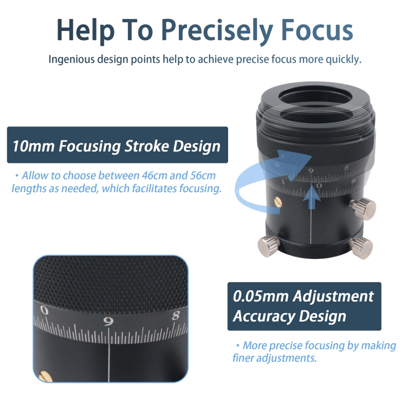 Astromania 1.25" High Precision Double Helical Focuser with 0.05mm scale for Telescope Lenses/Finder & Guidescope