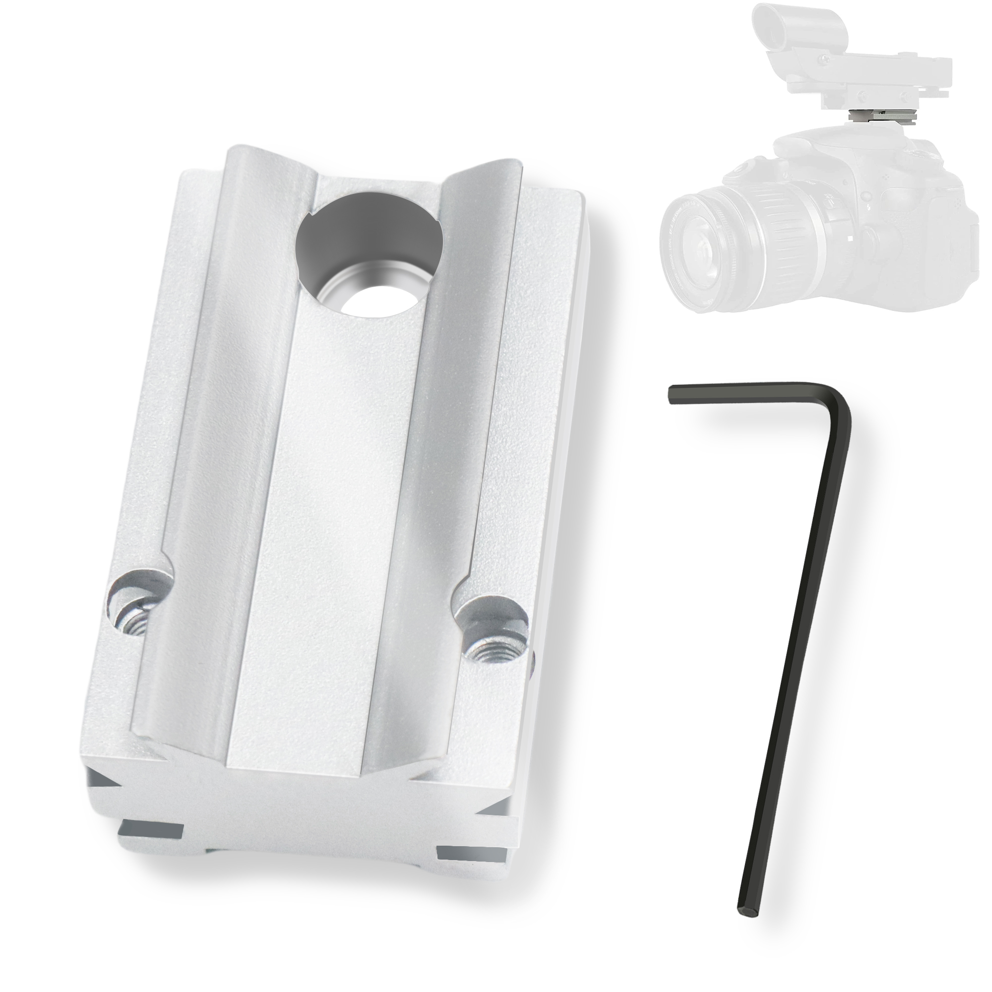 Astromania Silver Plate for The Flash Shoe of DSLR Cameras - Mount The 1X40RD Reflex Red Green Dot Sight to DSLR Cameras