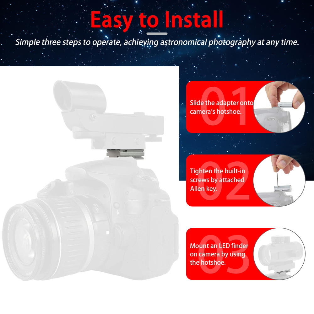 Astromania Silver Plate for The Flash Shoe of DSLR Cameras - Mount The 1X40RD Reflex Red Green Dot Sight to DSLR Cameras