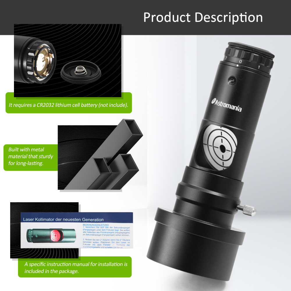 Astromania Alignment 1.25" Next Generation Laser Collimator 2" Adaptor for Newtonian Telescopes