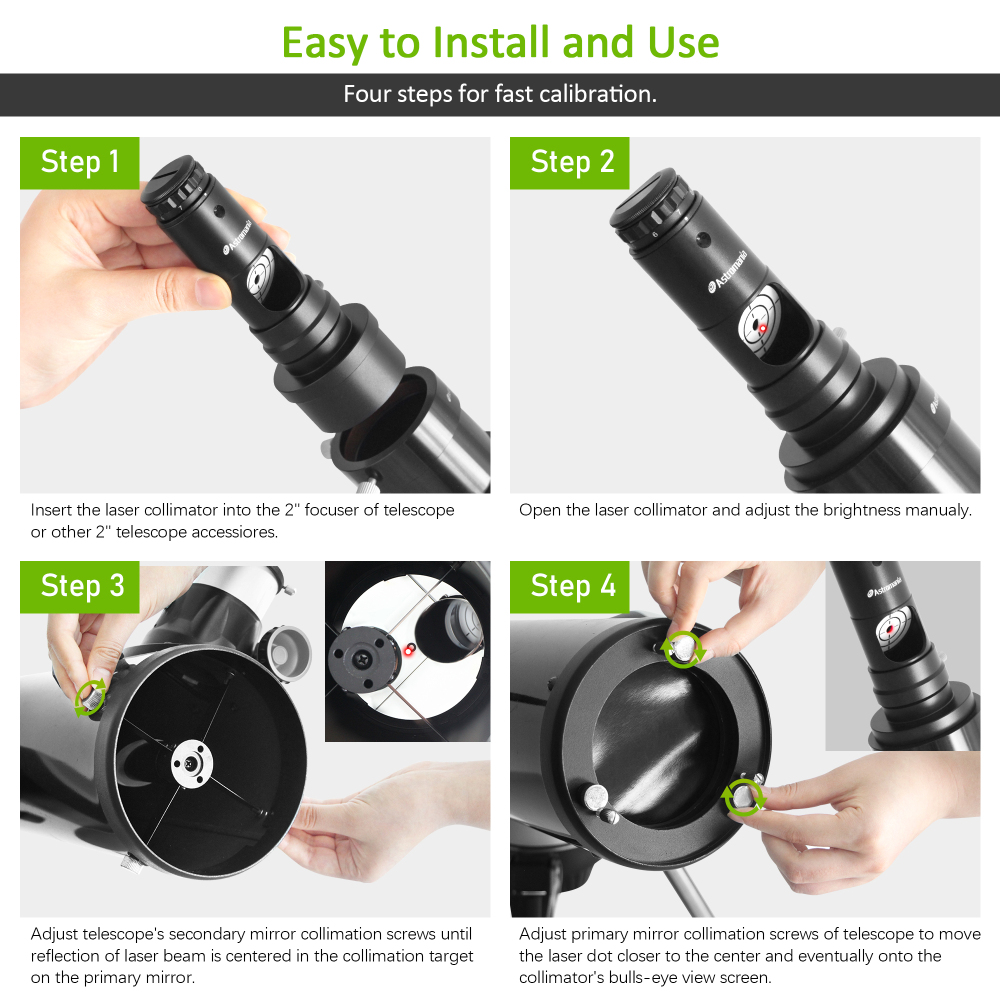 Astromania Alignment 1.25" Next Generation Laser Collimator 2" Adaptor for Newtonian Telescopes