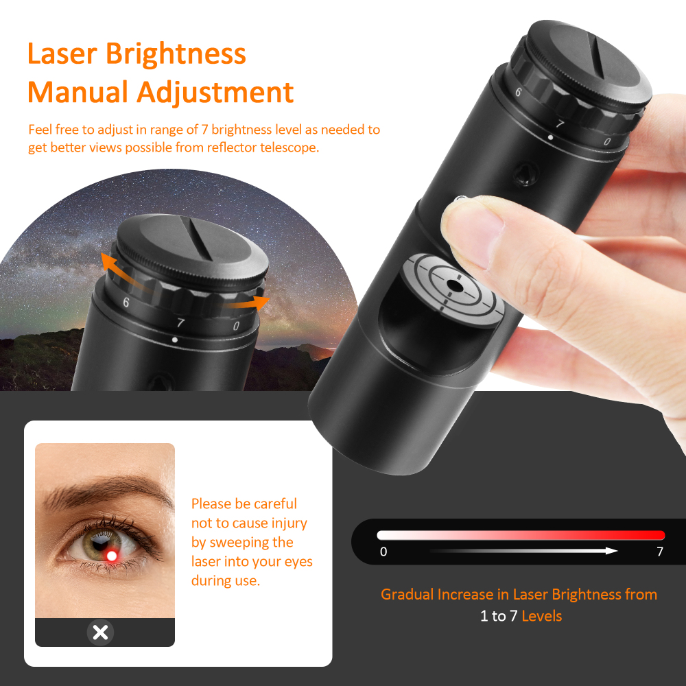 Astromania Alignment 1.25" Next Generation Laser Collimator for Newtonian Telescopes - With this laser you can collimate in just a few minutes!