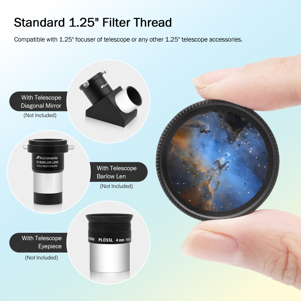 Astromania 1.25" Narrowband NBPF H ydrogen-a 12nm Filter - deep sky photos in H-alpha light