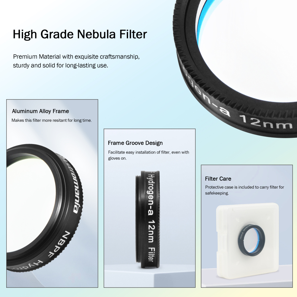 Astromania 1.25" Narrowband NBPF H ydrogen-a 12nm Filter - deep sky photos in H-alpha light