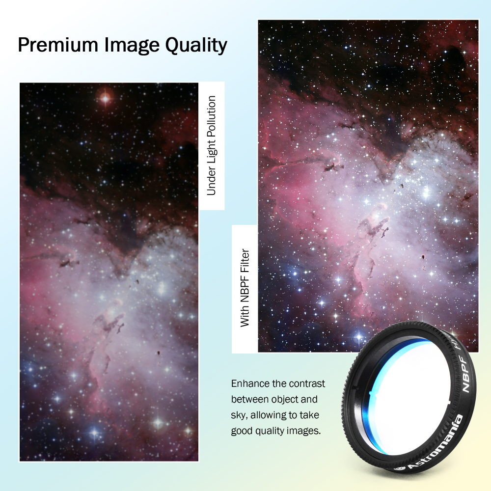 Astromania 1.25" Narrowband NBPF H ydrogen-a 12nm Filter - deep sky photos in H-alpha light