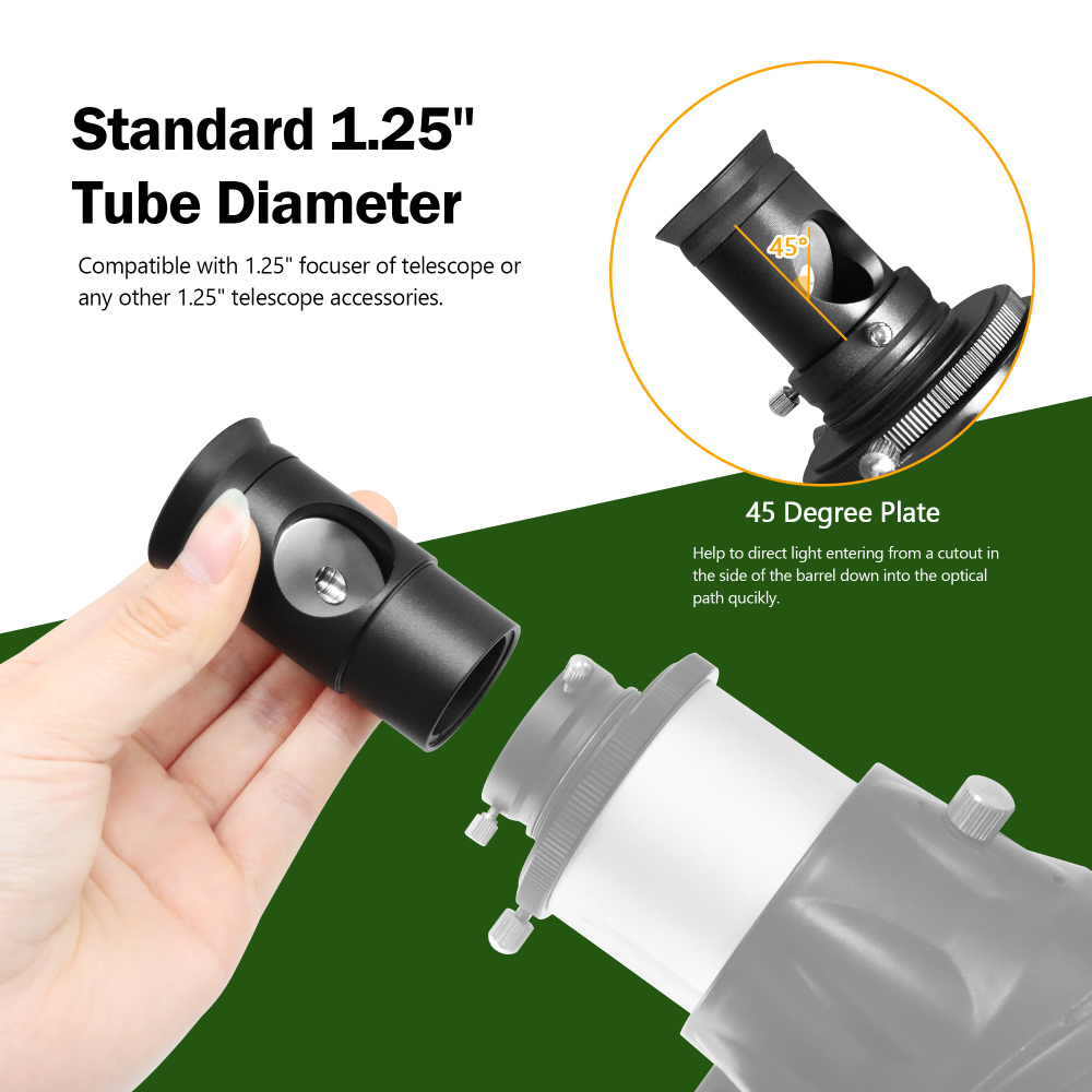 Astromania 1.25Inch Metal Collimating Cheshire Eyepiece without Laser for Newtonian Reflector Telescope - Short Version