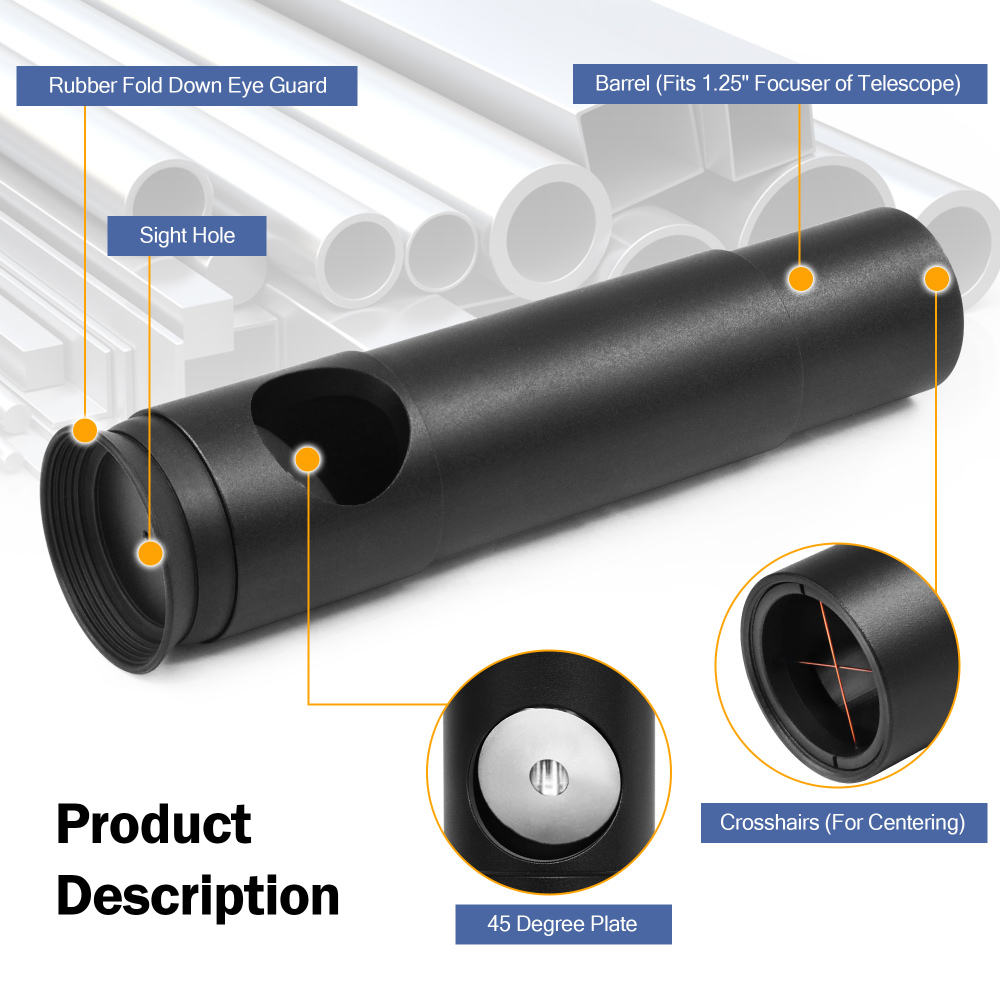Astromania 1.25Inch Metal Collimating Cheshire Eyepiece without Laser for Newtonian Reflector Telescope - Long Version