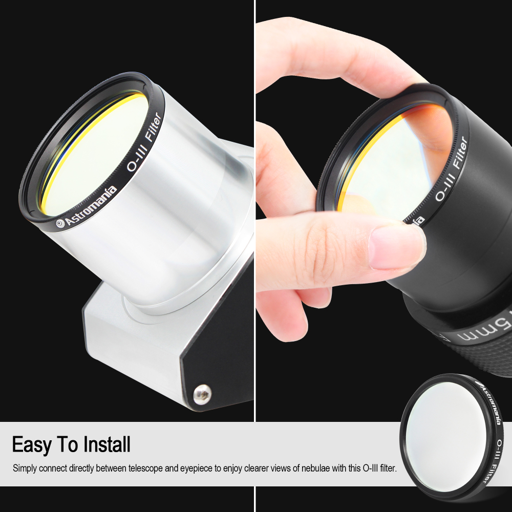 Astromania 2" O-III Filter - produces near-photographic views of the Veil, Ring, Dumbbell and Orion nebula, among many other objects
