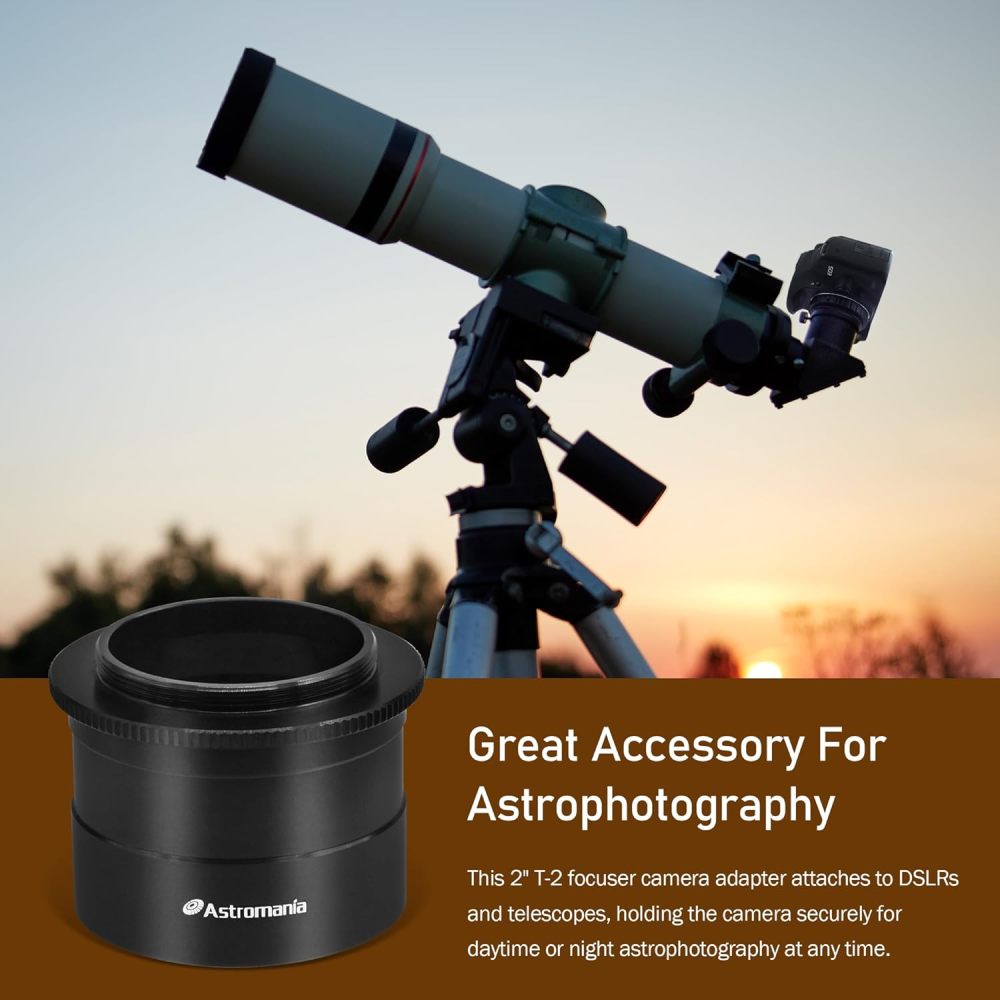 Astromania 2" T-2 Focal camera adapter Ⅱ for SLR cameras - simply attach your camera to the telescope