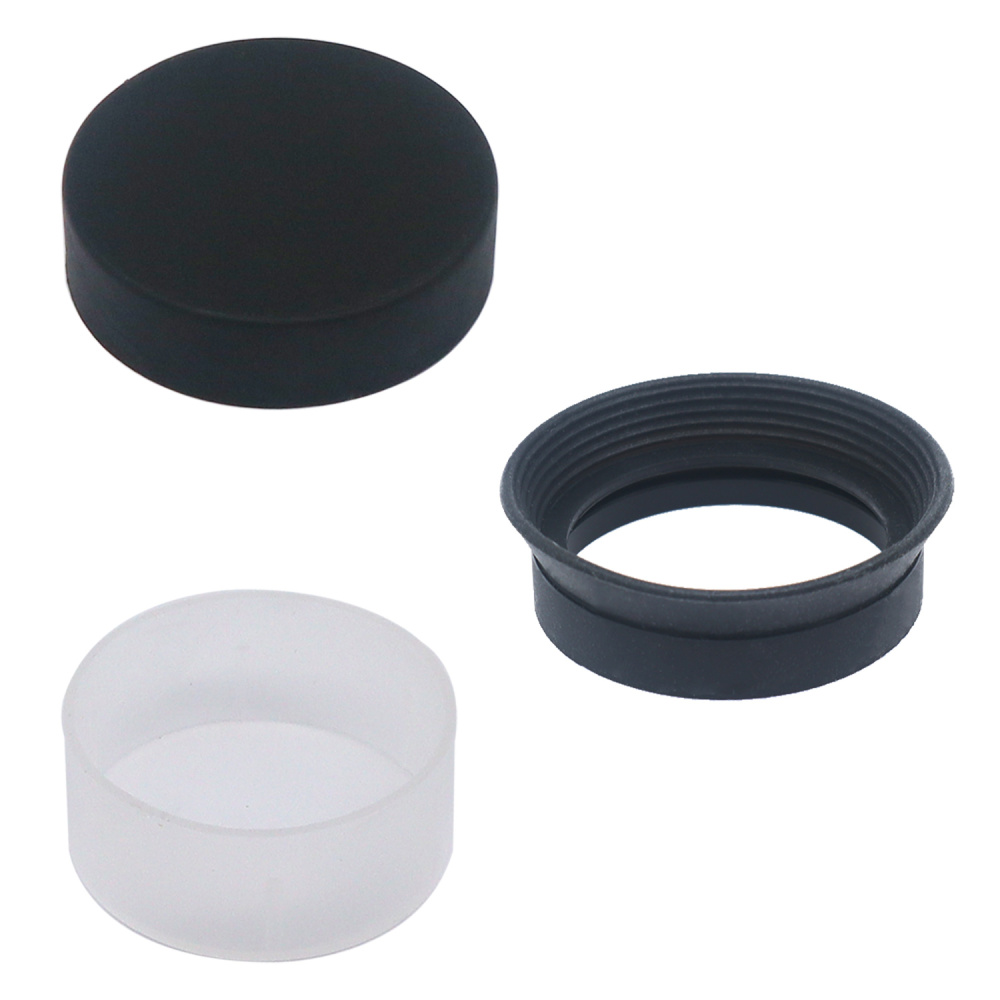 Astromania Dust Caps Set for 1.25-Inch 4mm 6mm 8mm 10mm 13mm 12.5mm  15mm 17mm 20mm Plossl Telescope Eyepiece - 2 Dust Caps and 1 Rubber Fold-down Eyecups