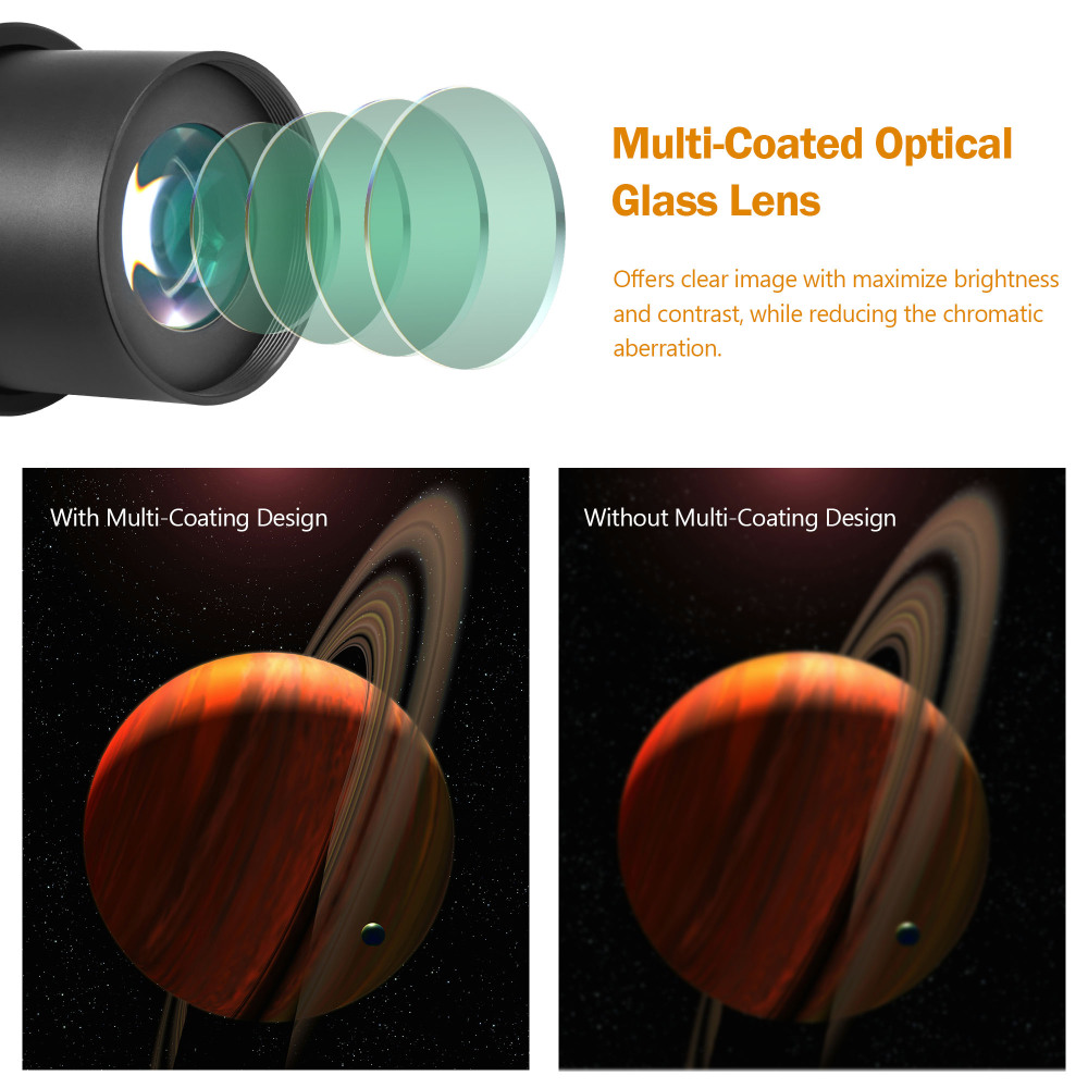 Astromania 2" Upgraded 4-Elements 2.5X Barlow Lens Fully Multi-Coated Optics - Allows The Use of Both 2" and 1.25" Eyepieces