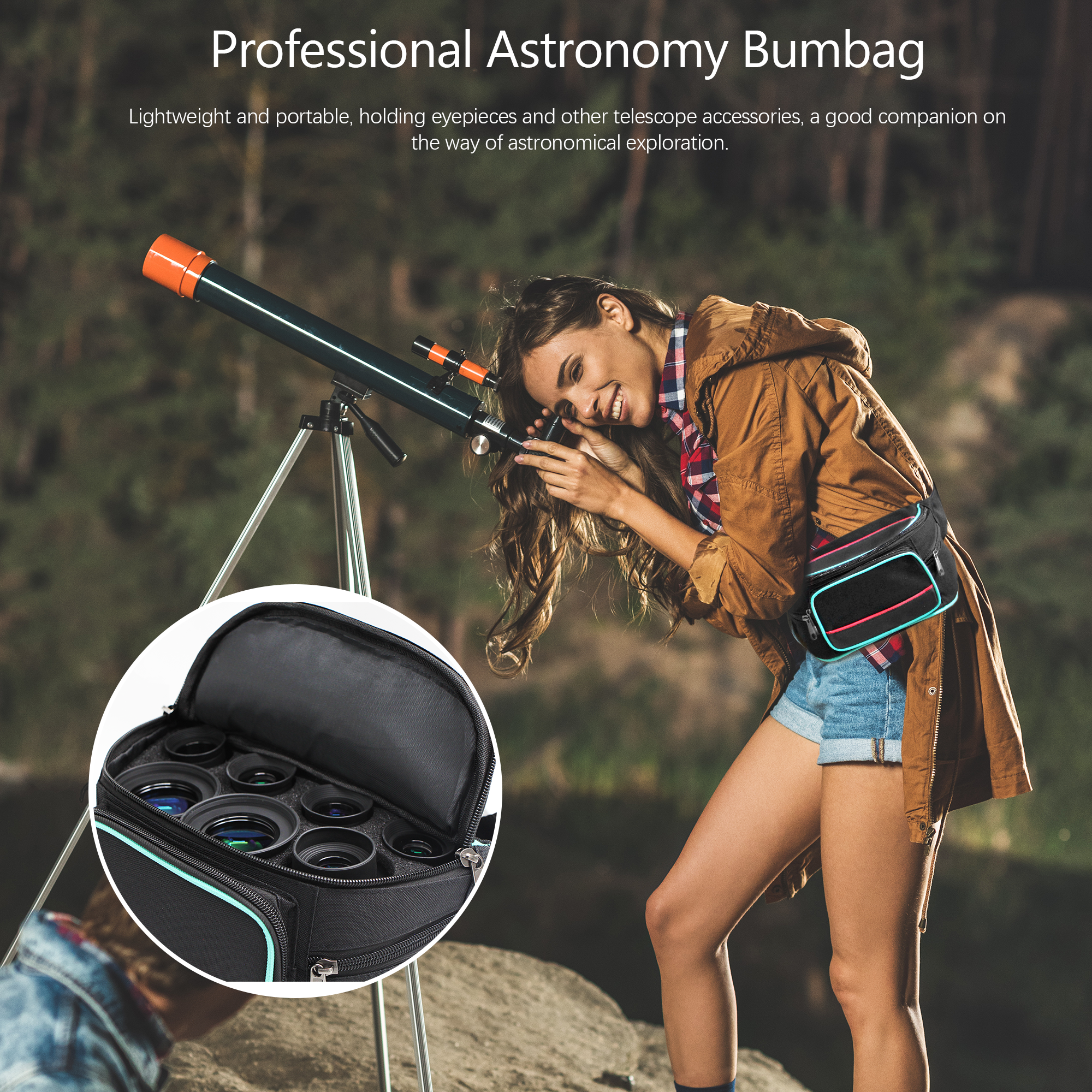 Astromania Bumbag for 1.25" Eyepiece + 2" Eyepiece for Telescope Astronomy