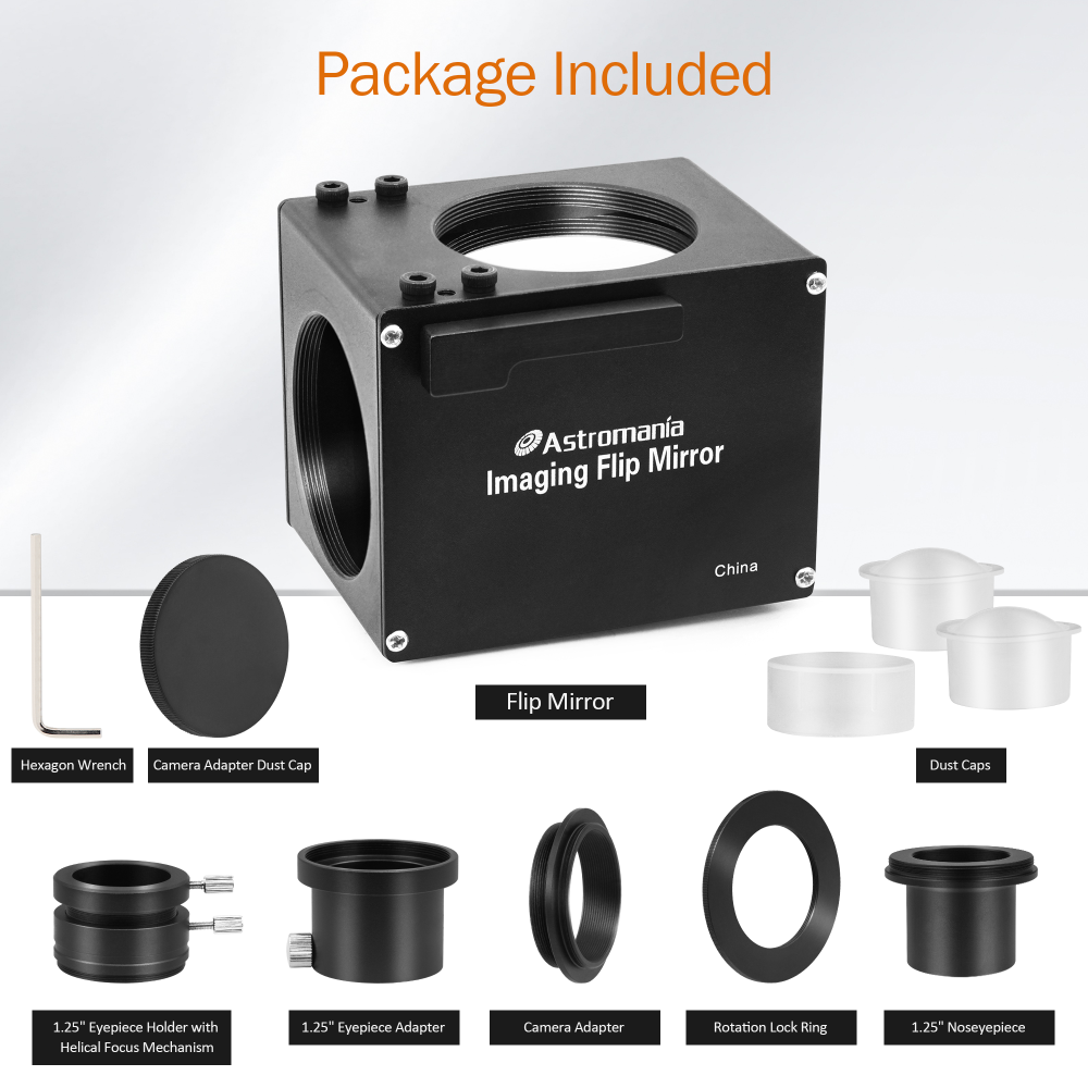 Astromania 1.25" Astrophotography Flip Mirror with Eyepiece Adapter