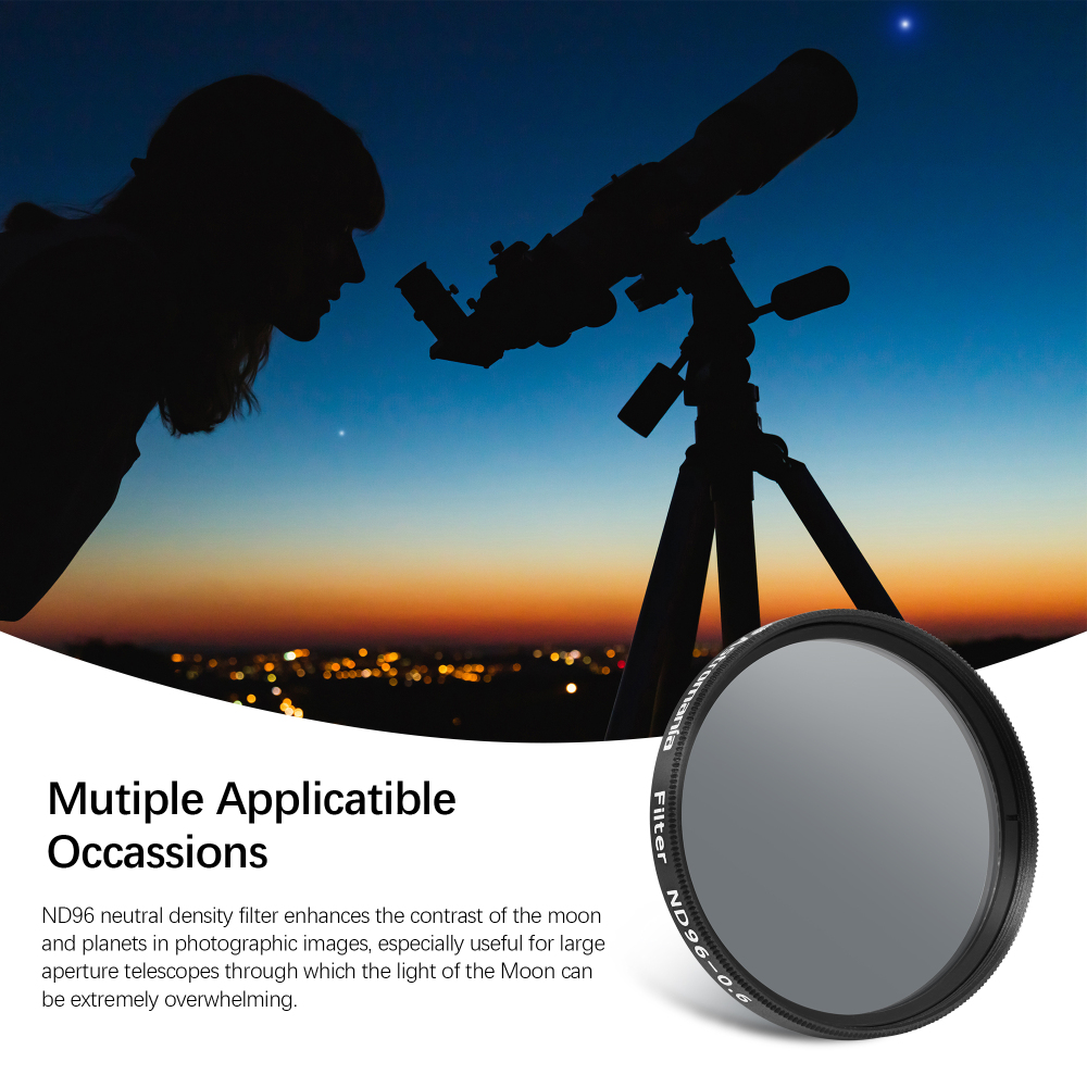 Astromania 2" Moon Telescope Eyepiece Color Filter ND96-0.6