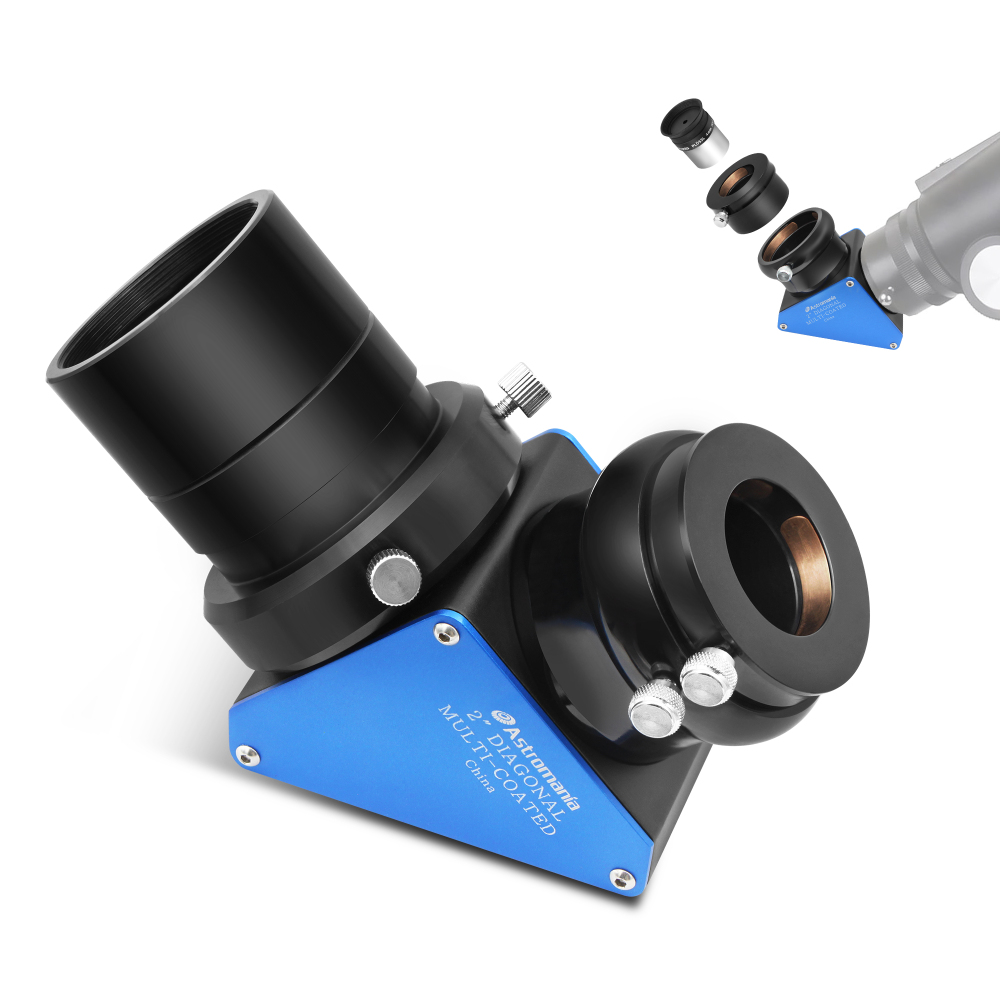 Astromania 2" 90-degree 99% Enhanced Dielectric Diagonal Mirror - provide a much brighter image than with an ordinary star diagonal