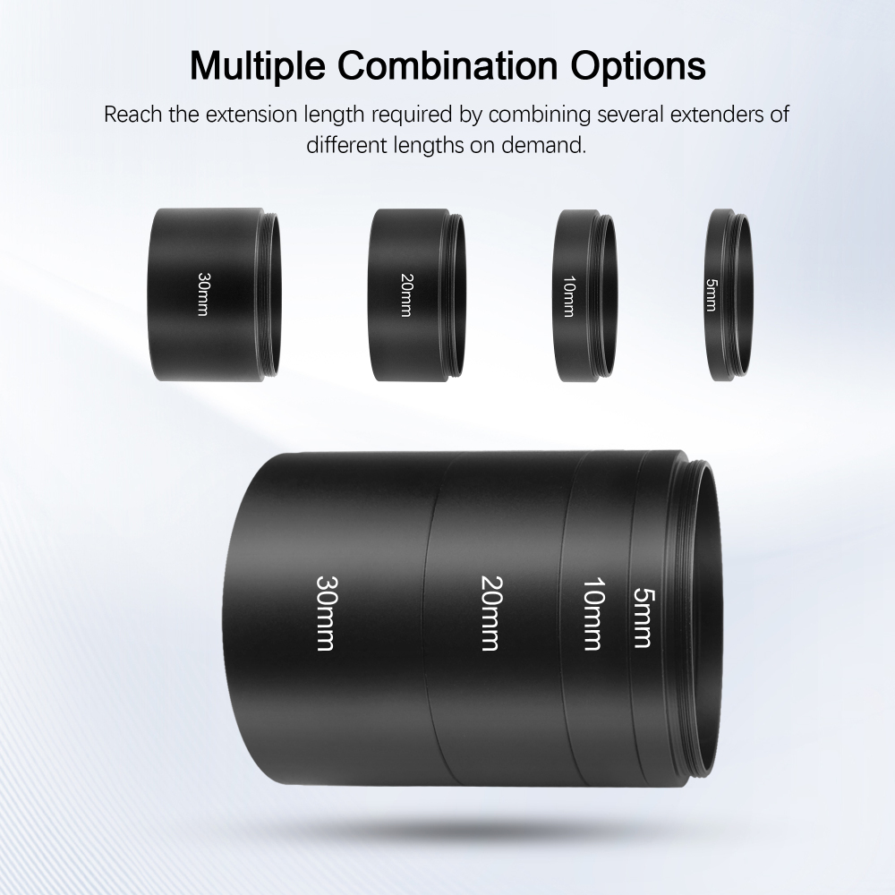 Astromania Astronomical 2"/M48-extension Tube Kit for cameras and eyepieces - Length 5mm 10mm 20mm 30mm - M48x0.75 on Both Sides