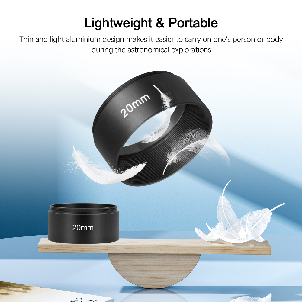 Astromania Astronomical 2"/M48-extension Tube Kit for cameras and eyepieces - Length 5mm 8mm 10mm 20mm 30mm - M48x0.75 on Both Sides