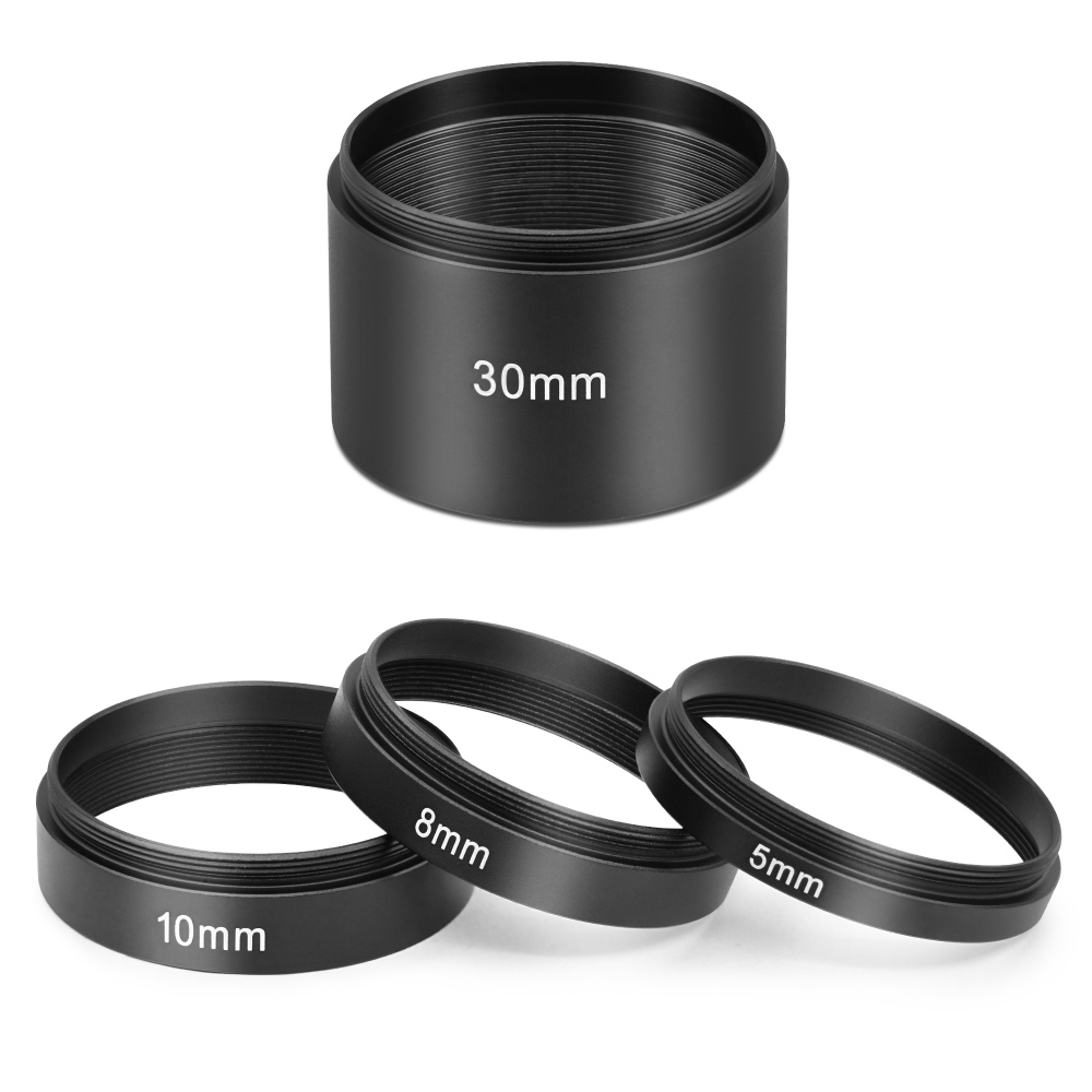 Astromania Astronomical 2"/M48-extension Tube Kit for cameras and eyepieces - Length 5mm 8mm 10mm 30mm - M48x0.75 on Both Sides