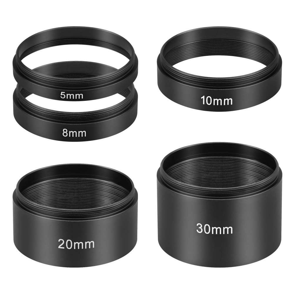 Astromania Astronomical 2"/M48-extension Tube Kit for cameras and eyepieces - Length 5mm 8mm 10mm 20mm 30mm - M48x0.75 on Both Sides
