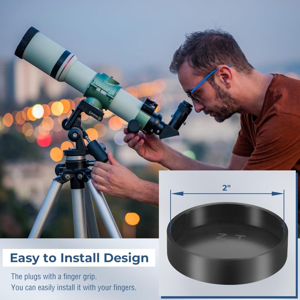 Astromania 5 Pcs Dust Caps for 2" Telescope Eyepiece, Barlow Lens, Diagonal and Other Telescope Accessories - M48 X 0.75 Telescope Accessories Protection