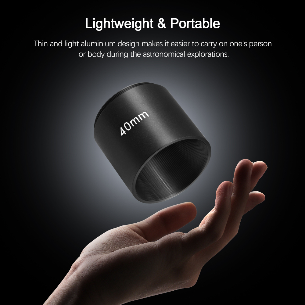 Astromania Astronomical T2-extension Tube Kit for cameras and eyepieces - Length 5mm 8mm 10mm 15mm 20mm 40mm - M42x0.75 on Both Sides