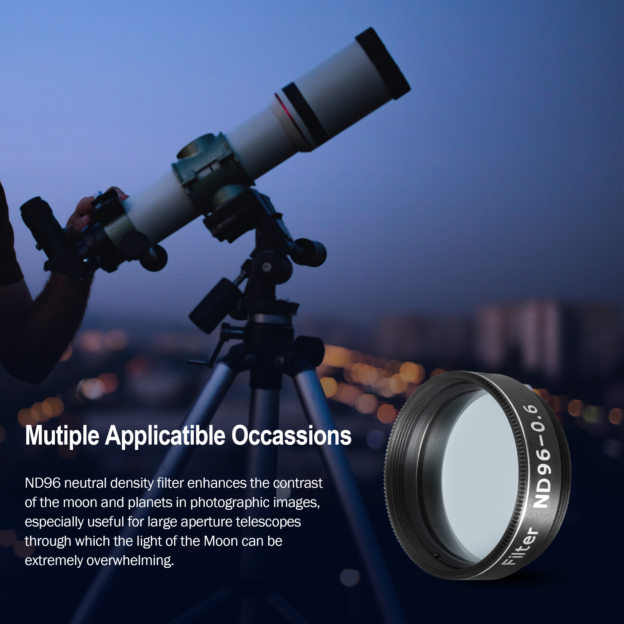 Astromania Telescope Filter Moon Filter 1.25 inch, Neutral Color