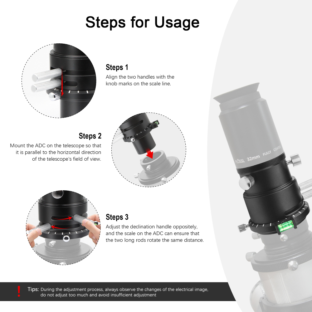 Astromania 1.25" ADC Atmospheric Dispersion Corrector - Provides a sharp planetary image showing a lot of detail, even when it is just above the horiz