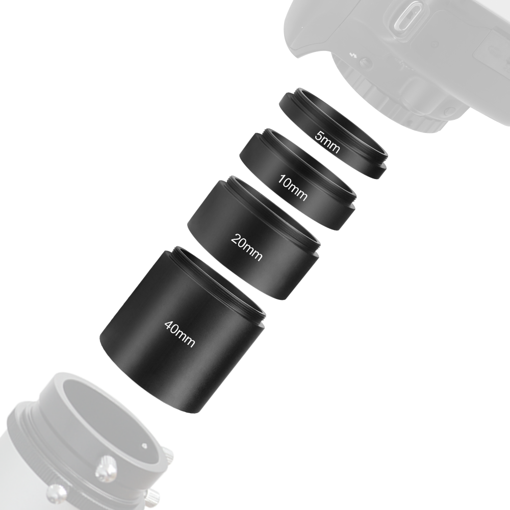 Astromania Astronomical T2-extension Tube Kit for cameras and eyepieces - Length 5mm 10mm 20mm 40mm - M42x0.75 on Both Sides