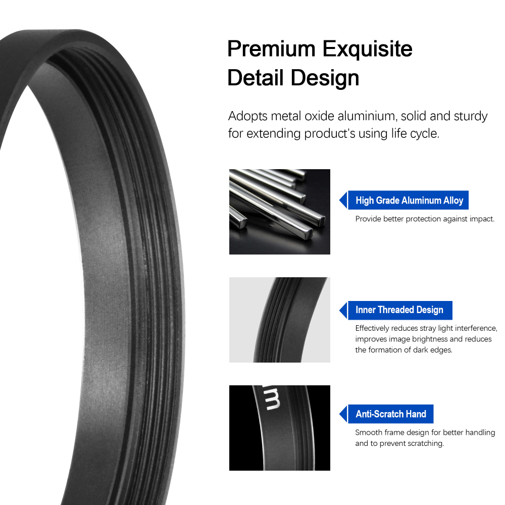 Astromania Astronomical T2-extension Tube Kit for cameras and eyepieces - Length 8mm 15mm 20mm 40mm - M42x0.75 on Both Sides