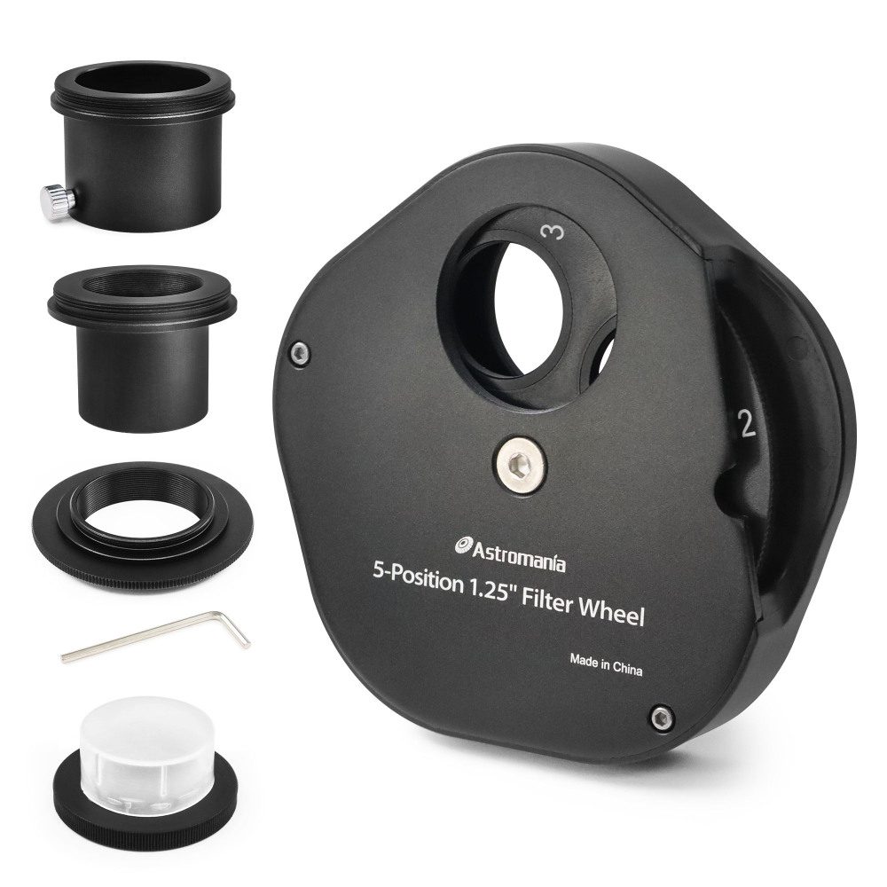 Astromania 1.25" Superior Quality Multiple 5-Position Filter Wheel For Telescope