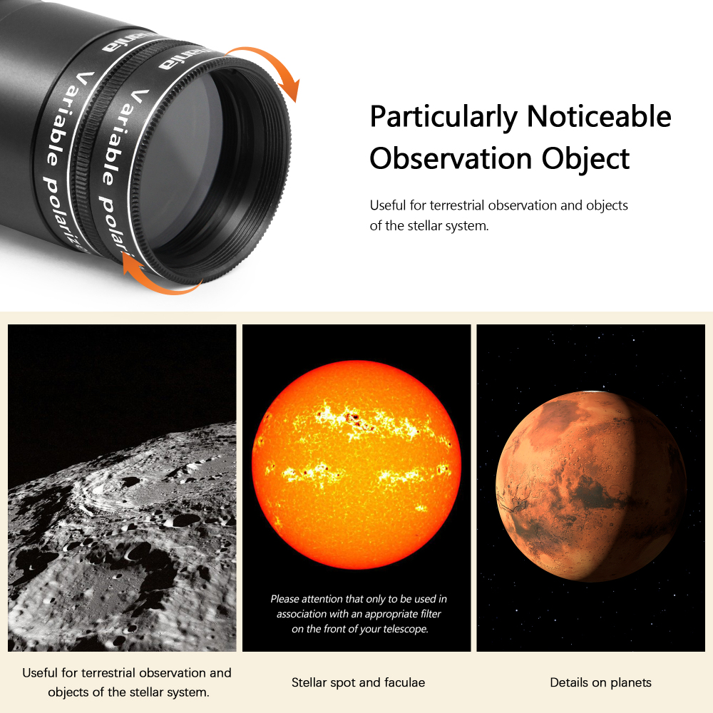 Astromania 1.25" Variable Grey Polarizing Filter