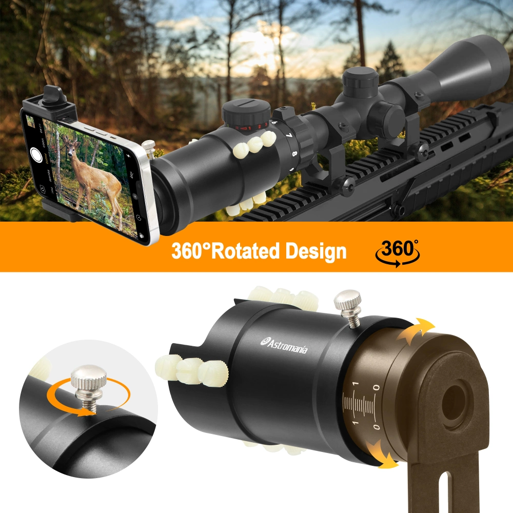 Guide Scope Adapter Astromania Rifle Scope Mount Camera Adapter - Phone Scope Adapter for ...