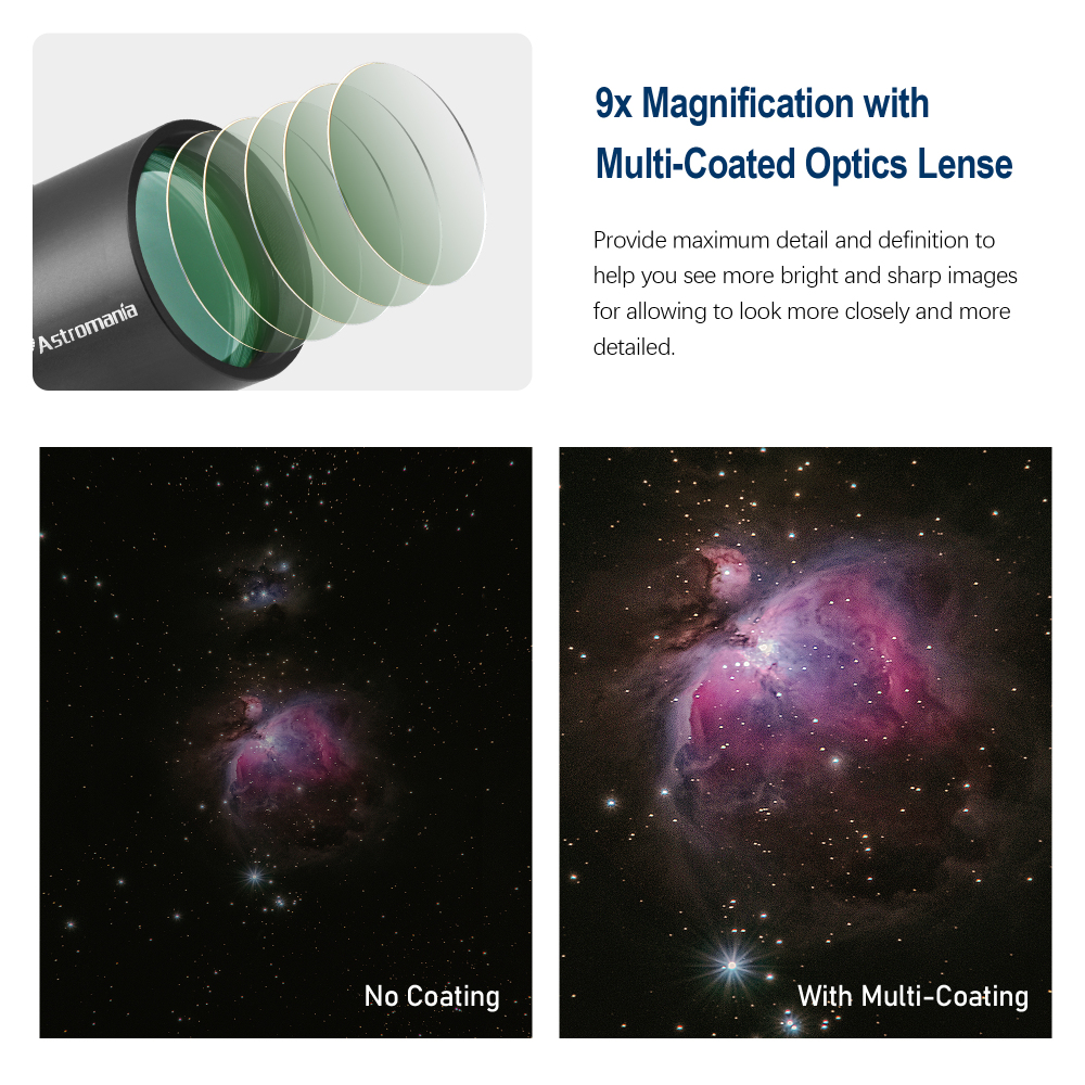 Astromania 9x50 Angled Finder Scope with Upright and Non-reversed Image, Black