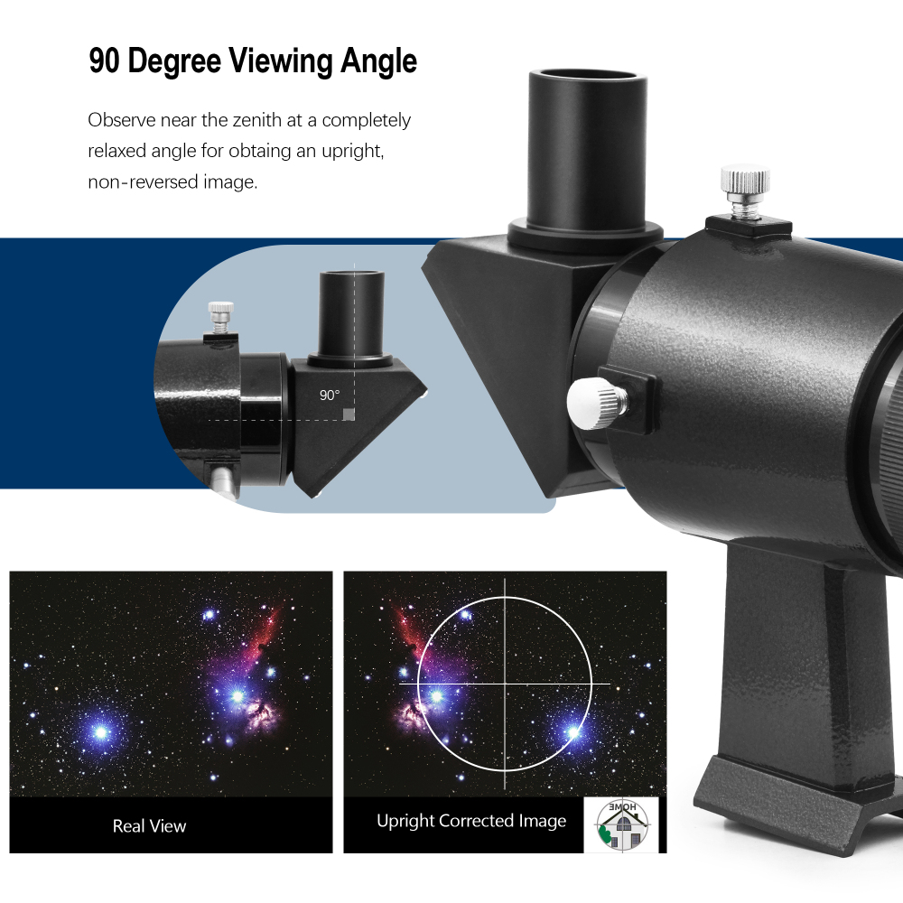 Astromania 9x50 Angled Finder Scope, Black - You will no longer need to strain your neck at difficult angles