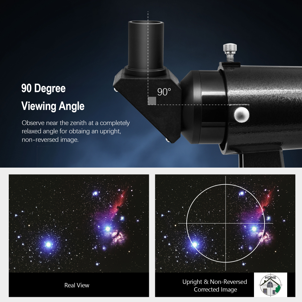 Astromania 9x50 Angled Finder Scope with Upright and Non-reversed Image, Black