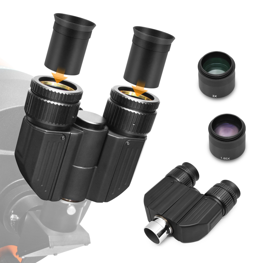 Astromania Stereo Bino Viewer with Two 32mm Plossl Eyepieces-allow you to adapt two eyepieces to your telescope and view with both eyes simultaneously