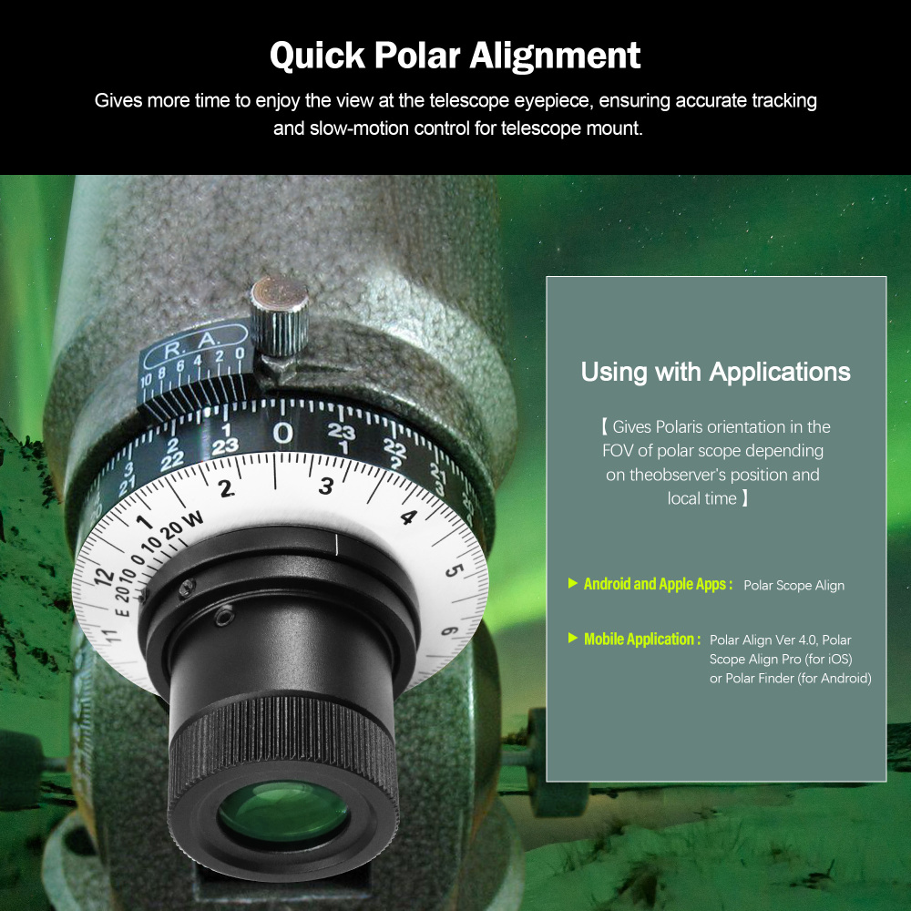 Astromania Polar Alignment Scope for EQ-5 - Quick Polar-Alignment Gives You More Time to Enjoy The View at The Telescope Eyepiece