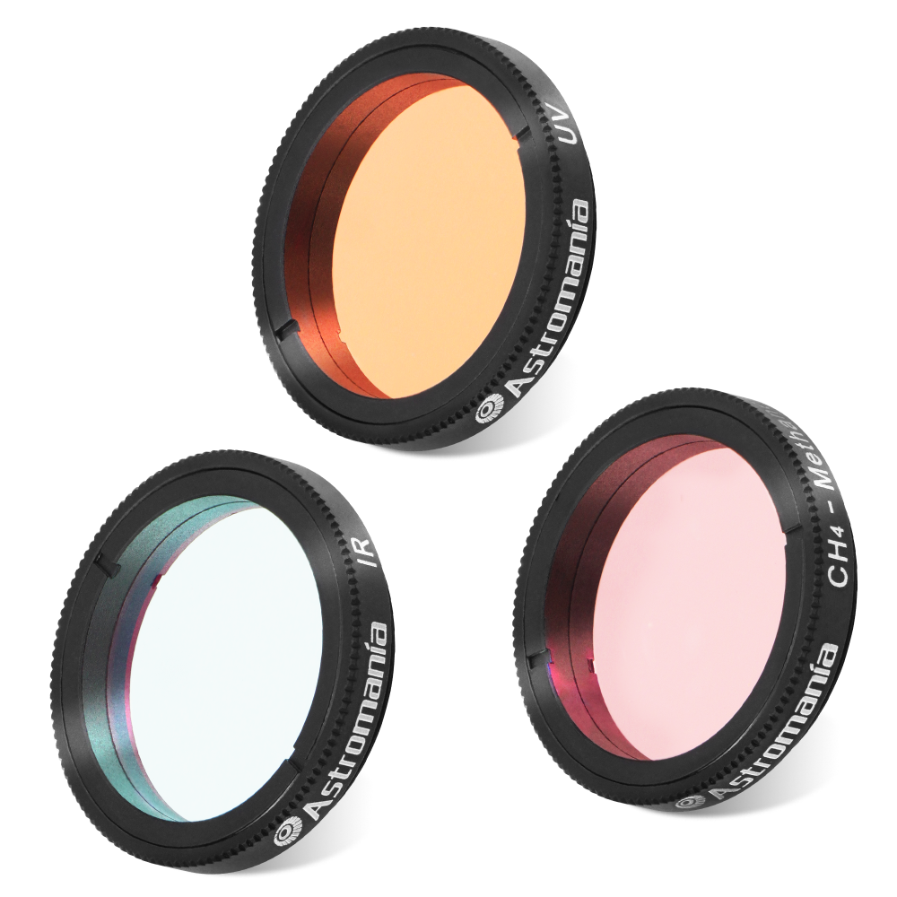 Astromania 1.25-Inch S pecialized Planetary Imaging Filter Set 3-Pieces (Ultraviolet (UV) filter/Methane (CH4) filter/Infrared (IR) filter)