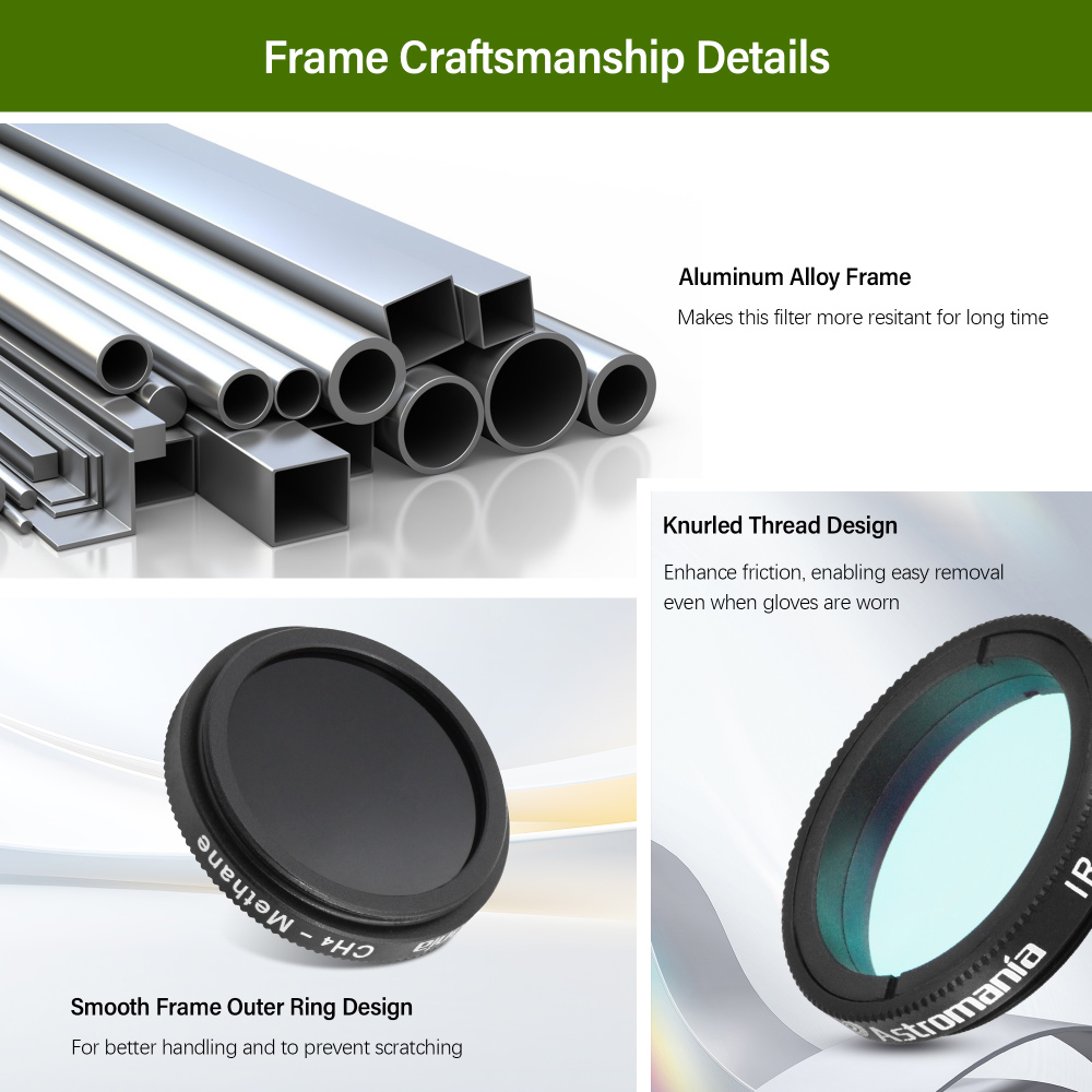 Astromania 1.25-Inch S pecialized Planetary Imaging Filter Set 3-Pieces (Ultraviolet (UV) filter/Methane (CH4) filter/Infrared (IR) filter)