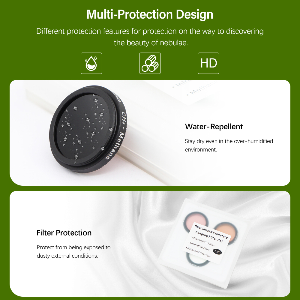 Astromania 1.25-Inch S pecialized Planetary Imaging Filter Set 3-Pieces (Ultraviolet (UV) filter/Methane (CH4) filter/Infrared (IR) filter)