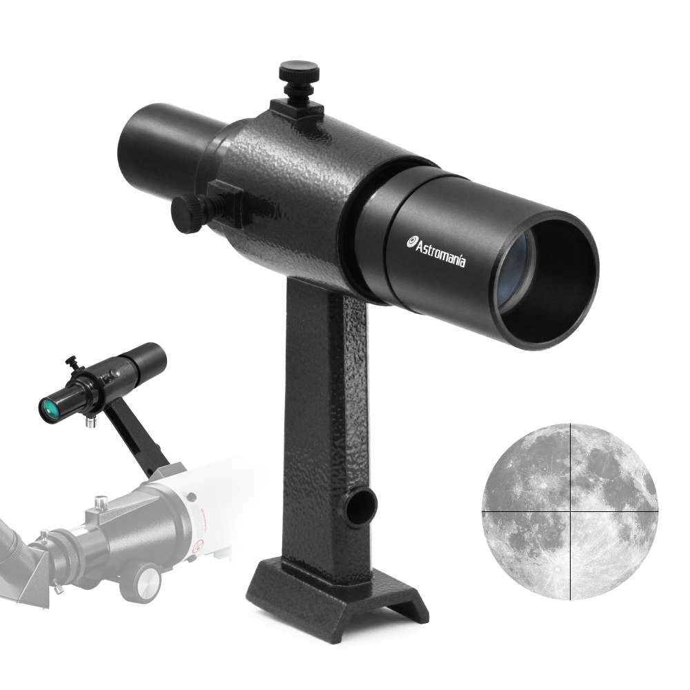 Astromania 6x30 Finder Scope, Black - provides an upright, non-reversed image